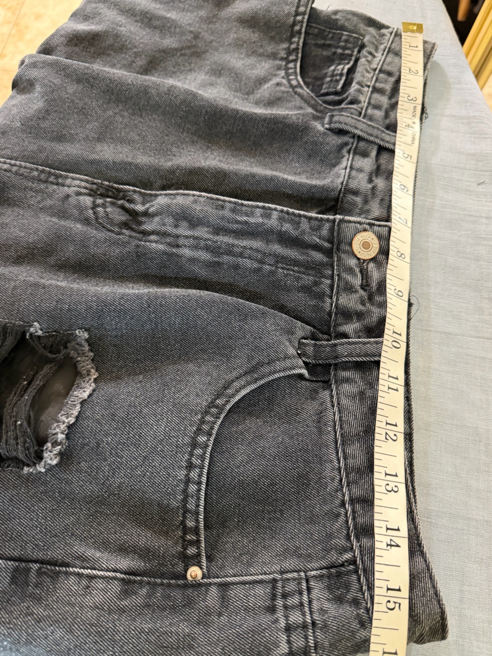 Distressed Black High Rise Jeans - Ripped Straight Leg - Picture 7 of 9